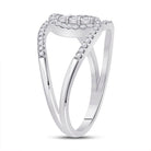 Dazzling Trio | 14kt White Gold Womens Round Diamond Fashion 3 - stone Ring 1/5 Cttw - Splendid Jewellery
