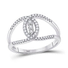 Dazzling Trio | 14kt White Gold Womens Round Diamond Fashion 3 - stone Ring 1/5 Cttw - Splendid Jewellery