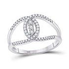Dazzling Trio | 14kt White Gold Womens Round Diamond Fashion 3 - stone Ring 1/5 Cttw - Splendid Jewellery