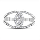 Dazzling Trio | 14kt White Gold Womens Round Diamond Fashion 3 - stone Ring 1/5 Cttw - Splendid Jewellery