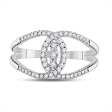 Load image into Gallery viewer, Dazzling Trio | 14kt White Gold Womens Round Diamond Fashion 3 - stone Ring 1/5 Cttw - Splendid Jewellery