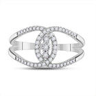 Dazzling Trio | 14kt White Gold Womens Round Diamond Fashion 3 - stone Ring 1/5 Cttw - Splendid Jewellery