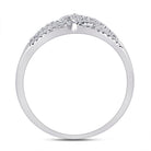 Dazzling Trio | 14kt White Gold Womens Round Diamond Fashion 3 - stone Ring 1/5 Cttw - Splendid Jewellery