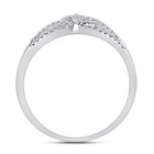 Dazzling Trio | 14kt White Gold Womens Round Diamond Fashion 3 - stone Ring 1/5 Cttw - Splendid Jewellery