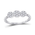 Dazzling Triple Cluster Diamond Ring in 10kt White Gold - Splendid Jewellery