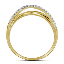 Load image into Gallery viewer, Dazzling Unity | 10kt Yellow Gold Womens Round Diamond Crossover Band Ring 3/8 Cttw | Splendid Jewellery - Splendid Jewellery