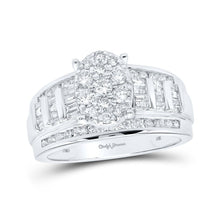 Load image into Gallery viewer, Dazzling White Gold Diamond Cluster Bridal Wedding Ring - Splendid Jewellery