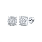 Dazzling White Gold Diamond Cluster Earrings - 1 - 1/4 Cttw - Splendid Jewellery