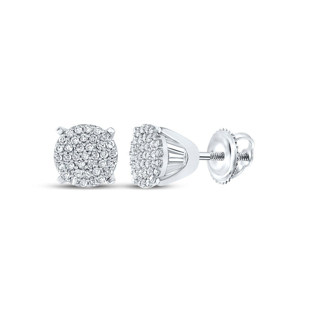 Dazzling White Gold Diamond Cluster Earrings - Splendid Jewellery