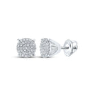 Dazzling White Gold Diamond Cluster Earrings - Splendid Jewellery