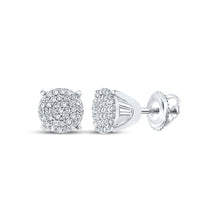 Load image into Gallery viewer, Dazzling White Gold Diamond Cluster Earrings - Splendid Jewellery