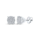 Dazzling White Gold Diamond Cluster Earrings - Splendid Jewellery