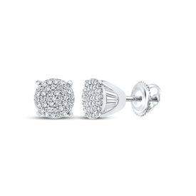 Dazzling White Gold Diamond Cluster Earrings - Splendid Jewellery