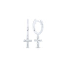 Dazzling White Gold Diamond Cross Dangle Earrings - Splendid Jewellery