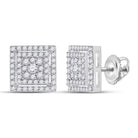 Dazzling White Gold Diamond Square Earrings - Splendid Jewellery