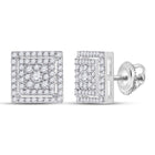 Dazzling White Gold Diamond Square Earrings - Splendid Jewellery