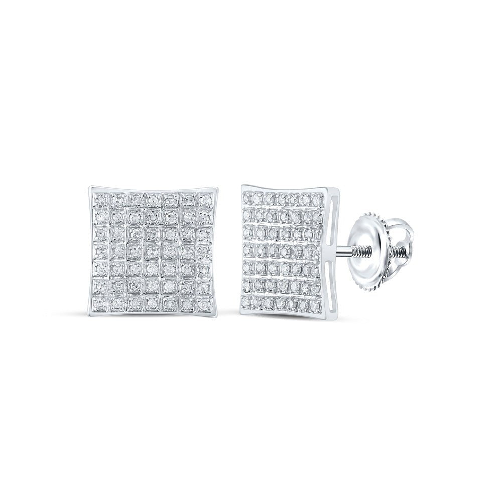 Dazzling White Gold Diamond Square Earrings - Splendid Jewellery