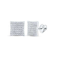 Load image into Gallery viewer, Dazzling White Gold Diamond Square Earrings - Splendid Jewellery