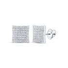 Dazzling White Gold Diamond Square Earrings - Splendid Jewellery