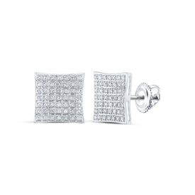 Dazzling White Gold Diamond Square Earrings - Splendid Jewellery