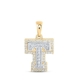 Delicate Brilliance: Two - Tone Gold Diamond Initial Pendant - Splendid Jewellery