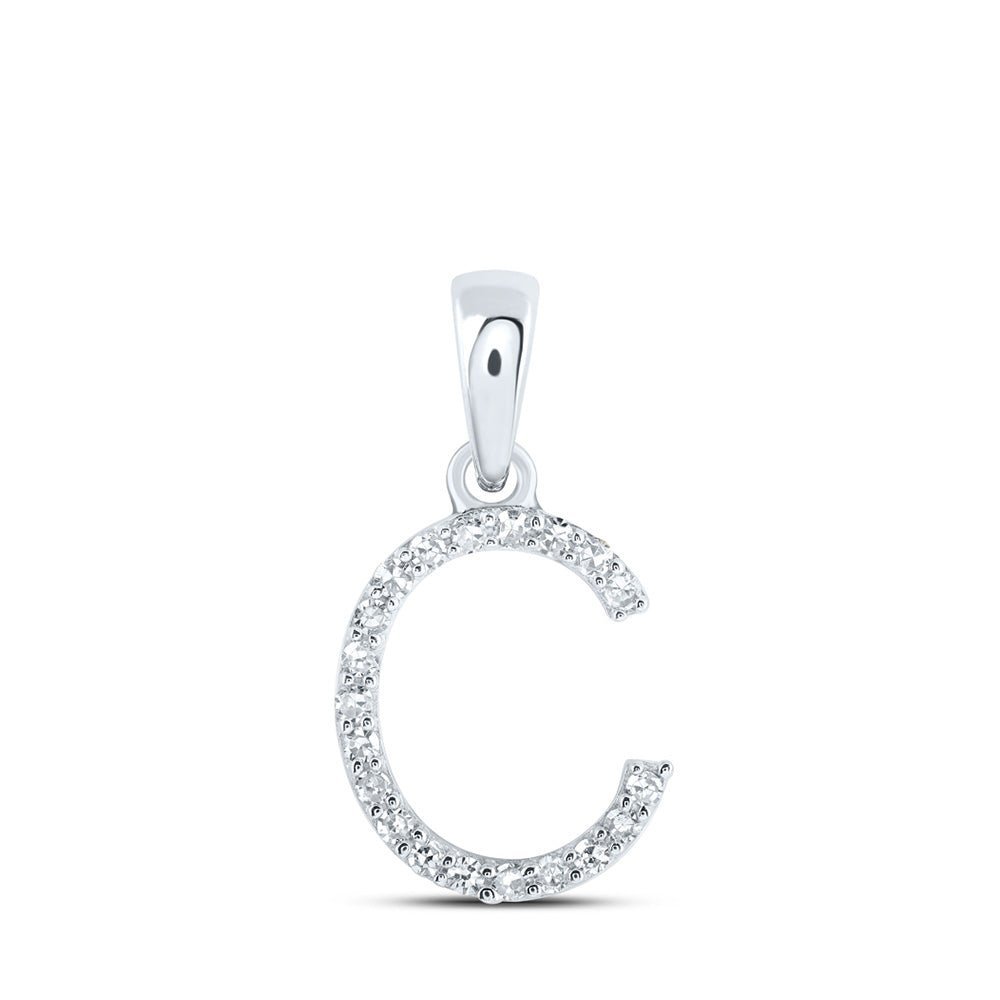 Delicate Elegance: 10kt White Gold Diamond Initial Pendant - Splendid Jewellery