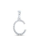Delicate Elegance: 10kt White Gold Diamond Initial Pendant - Splendid Jewellery