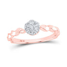 Delicate Rose Gold Diamond Flower Cluster Stackable Band - Splendid Jewellery