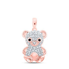 Delightful Teddy Bear Diamond Pendant in 10kt Rose Gold - Splendid Jewellery