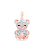 Delightful Teddy Bear Diamond Pendant in 10kt Rose Gold - Splendid Jewellery