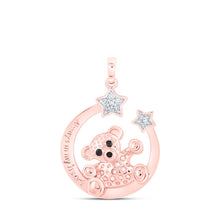 Load image into Gallery viewer, Enchanting Rose Gold Diamond Animal &amp; Moon Pendant - Alternate view 1 from Splendid Jewellery