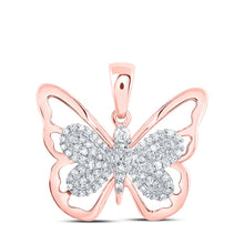 Load image into Gallery viewer, Enchanting Rose Gold Butterfly Diamond Pendant - Alternate view 1 from Splendid Jewellery
