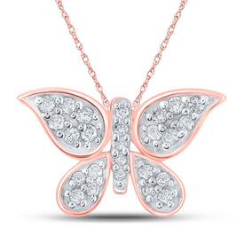Enchanting Rose Gold Butterfly Diamond Pendant - Alternate view 1 from Splendid Jewellery
