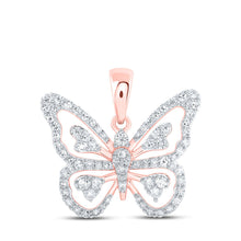Load image into Gallery viewer, Enchanting Rose Gold Diamond Butterfly Pendant - Alternate view 1 from Splendid Jewellery