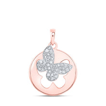 Load image into Gallery viewer, Rose Gold Diamond Butterfly Pendant: A Symbol of Elegance and Transformation - Alternate view 1 from Splendid Jewellery