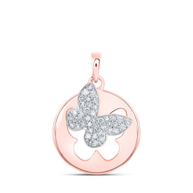 Rose Gold Diamond Butterfly Pendant: A Symbol of Elegance and Transformation - Alternate view 1 from Splendid Jewellery