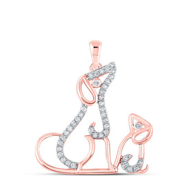 Enchanting Rose Gold Diamond Puppy Pendant - Alternate view 1 from Splendid Jewellery
