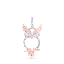 Load image into Gallery viewer, Enchanting Rose Gold Diamond Owl Pendant - Alternate view 1 from Splendid Jewellery