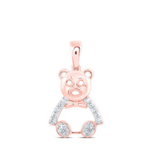 Load image into Gallery viewer, Enchanting Rose Gold Diamond Teddy Bear Pendant - Alternate view 1 from Splendid Jewellery