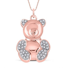 Load image into Gallery viewer, Enchanting Rose Gold Diamond Teddy Bear Pendant - Alternate view 1 from Splendid Jewellery
