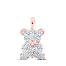 Load image into Gallery viewer, Enchanting Diamond Teddy Bear Pendant in 10kt Rose Gold - Alternate view 1 from Splendid Jewellery
