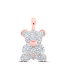 Enchanting Diamond Teddy Bear Pendant in 10kt Rose Gold - Alternate view 1 from Splendid Jewellery