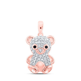 Delightful Teddy Bear Diamond Pendant in 10kt Rose Gold - Alternate view 1 from Splendid Jewellery