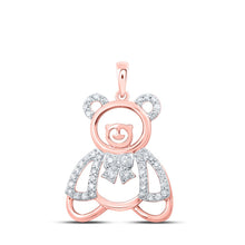 Load image into Gallery viewer, Rose Gold Diamond Teddy Bear Pendant: A Delicate Symbol of Love and Elegance - Alternate view 1 from Splendid Jewellery
