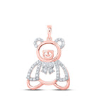 Rose Gold Diamond Teddy Bear Pendant: A Delicate Symbol of Love and Elegance - Alternate view 1 from Splendid Jewellery