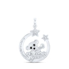 Enchanting Diamond Bear Crescent Moon Pendant Top view from the 10Kt White Gold Womens Round Diamond Bear Crescent Moon Animal Pendant 1 12 Cttwpin230263 collection by Splendid Jewellery