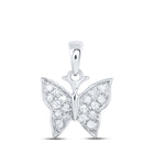 Enchanting Diamond Butterfly Pendant in 10kt White Gold - Radiant Nature Collection Top view from the 10Kt White Gold Womens Round Diamond Butterfly Pendant 1 20 Cttwpin230986 collection by Splendid Jewellery