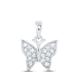 Enchanting Diamond Butterfly Pendant in 10kt White Gold - Radiant Nature Collection Top view from the 10Kt White Gold Womens Round Diamond Butterfly Pendant 1 20 Cttwpin230986 collection by Splendid Jewellery