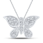 Enchanting Diamond Butterfly Pendant | 10kt White Gold Womens Round Diamond Pendant 1/6 Cttw Top view from the 10Kt White Gold Womens Round Diamond Butterfly Pendant 1 6 Cttwpin214021 collection by Splendid Jewellery