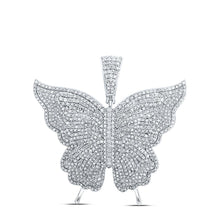Load image into Gallery viewer, Enchanting Diamond Butterfly Pendant - 4-1/5 Cttw, 10kt White Gold Top view from the 10Kt White Gold Womens Round Diamond Butterfly Pendant 4 1 5 Cttwpin219157 collection by Splendid Jewellery